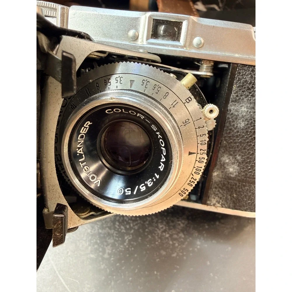 Voigtlander Vito II 35mm Folding Camera Color-Skopar 3.5/50 Lens Vintage Case